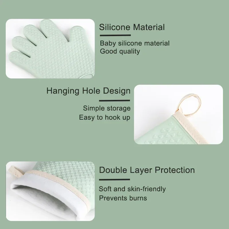 Barbecue Oven Gloves Anti-slip - Oven Mitt Silicone のレビューと価格