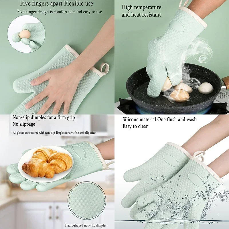 Barbecue Oven Gloves Anti-slip - Oven Mitt Silicone のレビューと価格