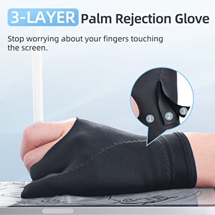 2-Pack Drawing Glove Palm Reje - Touchscreen Glove Capacitive のレビューと価格