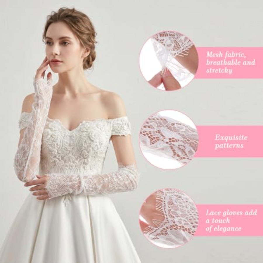 Long Sheer Lace Arm Sleeves Fo - Fingerless Glove Knit のレビューと価格
