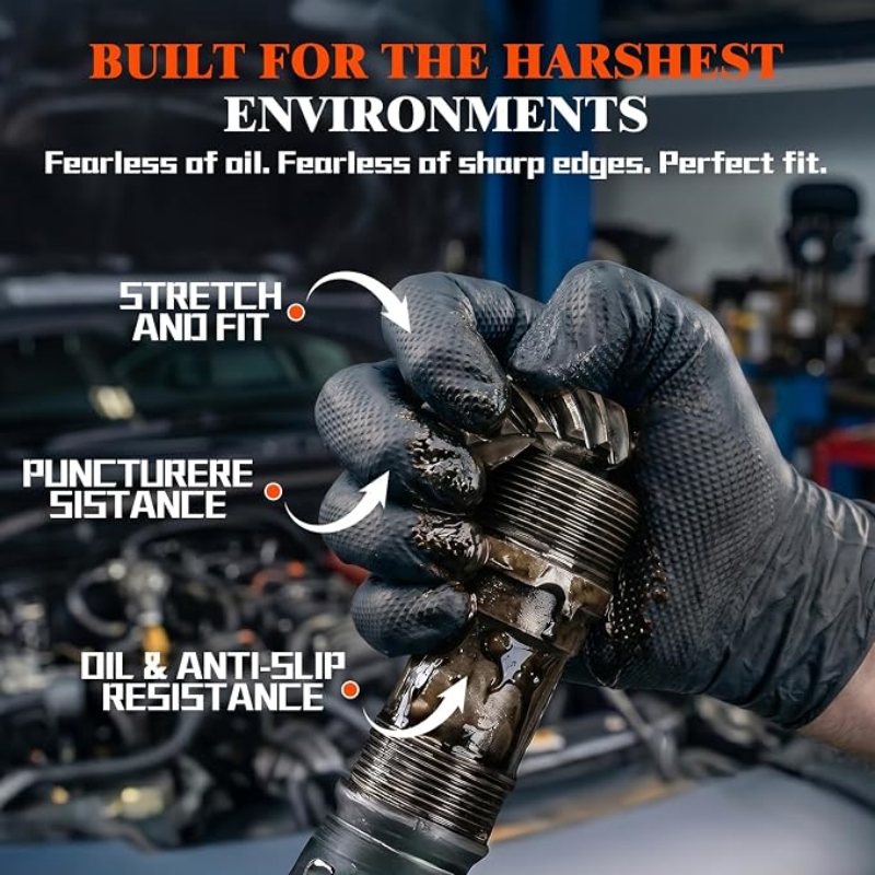 8 Mil Heavy Duty Industrial Or - Nitrile Mechanic Glove のレビューと価格