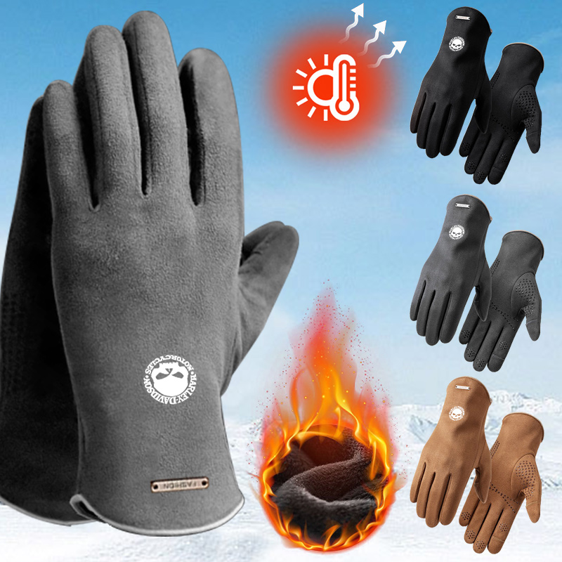 2pc Man Winter Warm Gloves For - Leather Driving Glove のレビューと価格