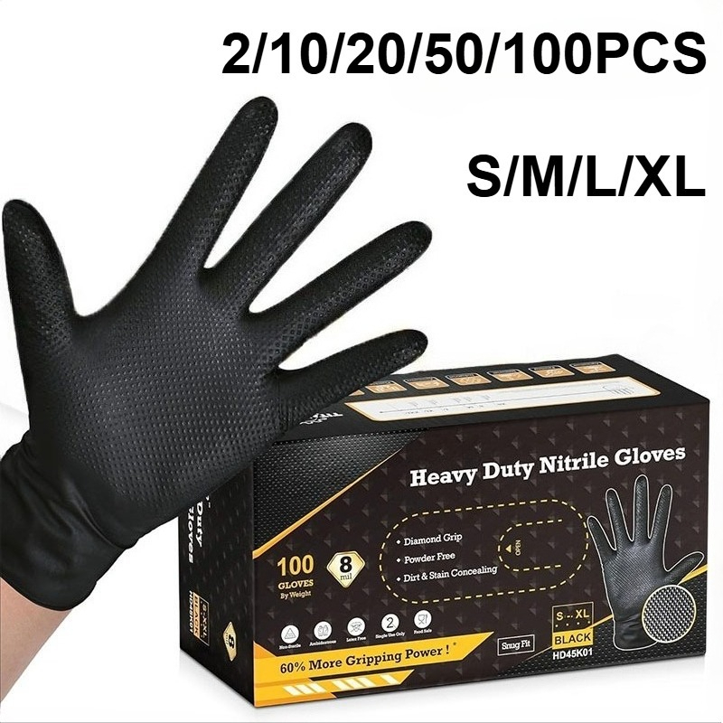 2-100PCS 8mil Heavy Duty Indus - Nitrile Mechanic Glove のレビューと価格