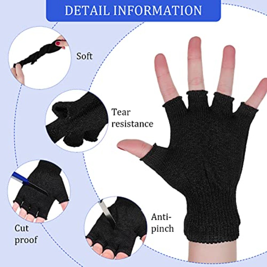 2 Pair Cut Resistant Half Fing - Cut Resistant Glove のレビューと価格