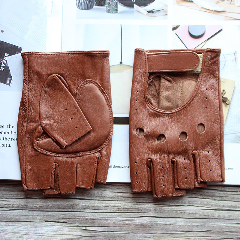 New Women's Sheepskin Half Fin - Leather Driving Glove のレビューと価格