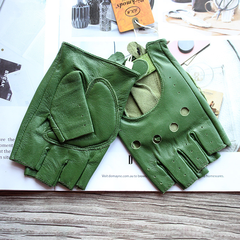 New Women's Sheepskin Half Fin - Leather Driving Glove のレビューと価格