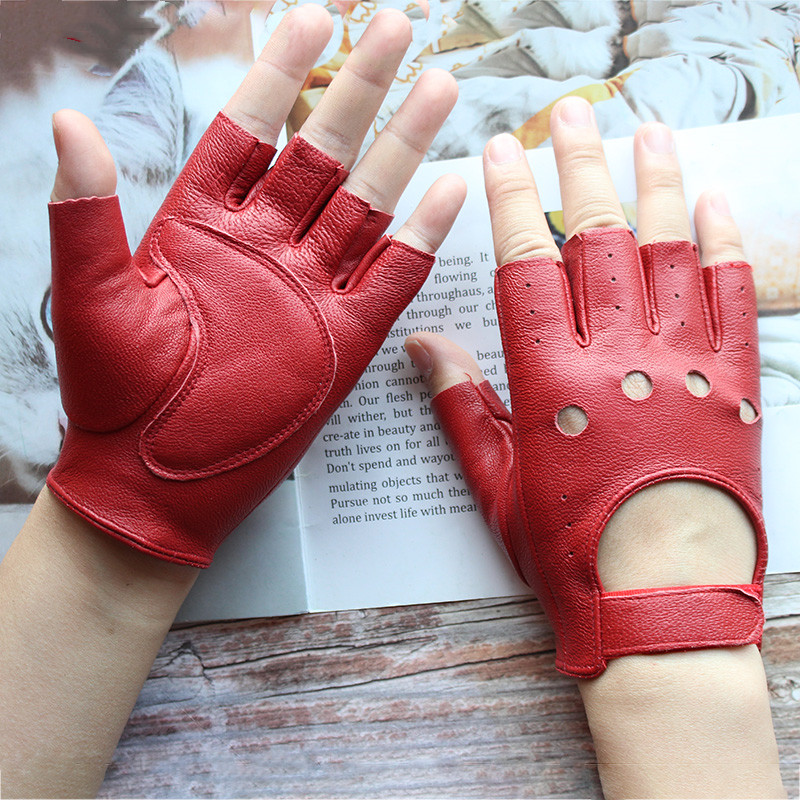 New Women's Sheepskin Half Fin - Leather Driving Glove のレビューと価格