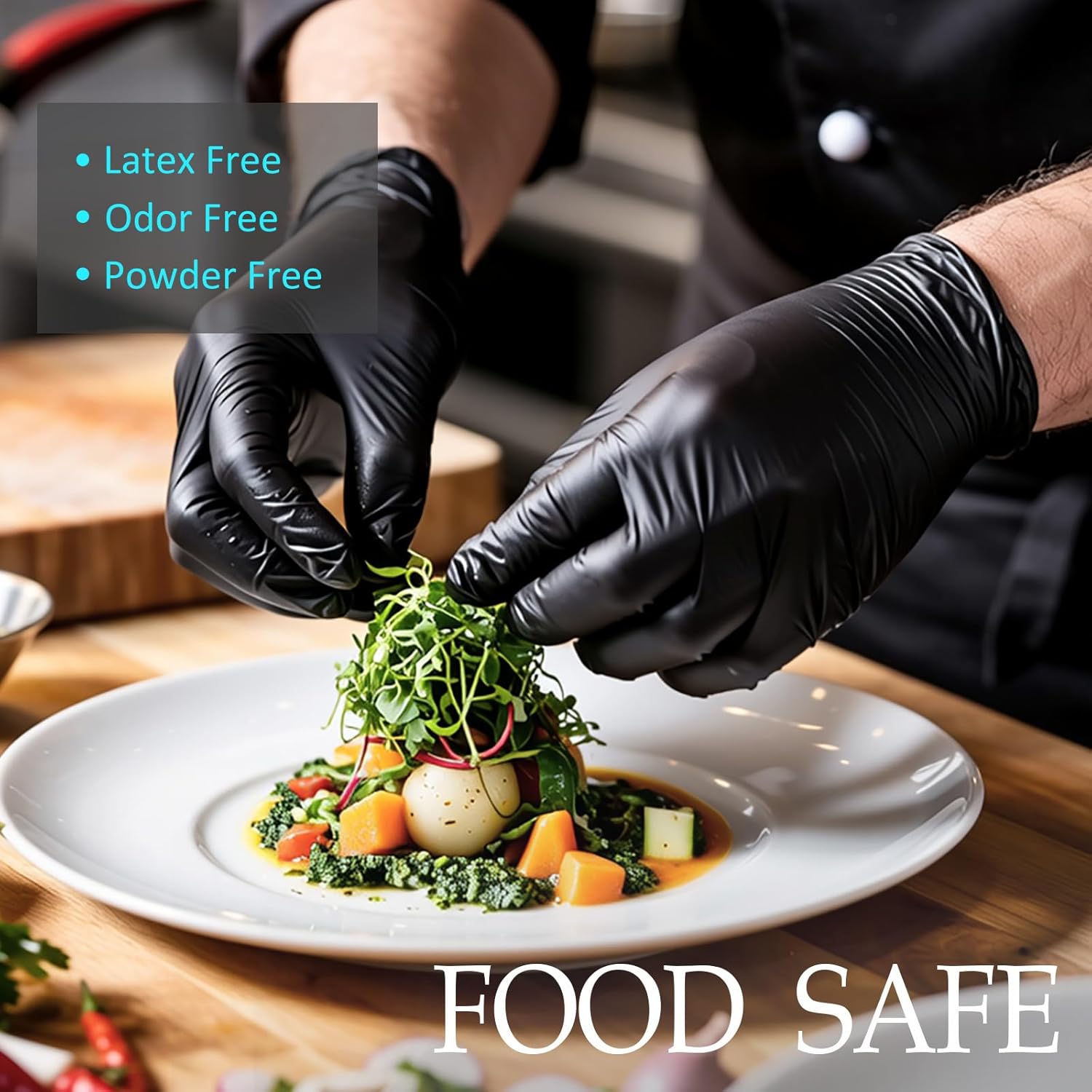 Black Disposable Nitrile Glove - Rubber Glove Cleaning のレビューと価格