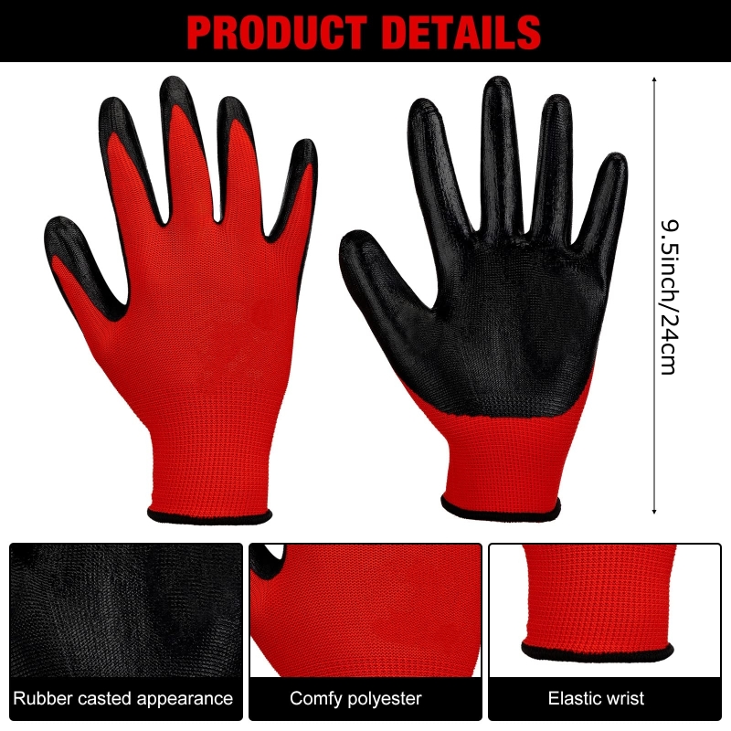 4/20PCS Nitrile Coated Safety  - Nitrile Mechanic Glove のレビューと価格