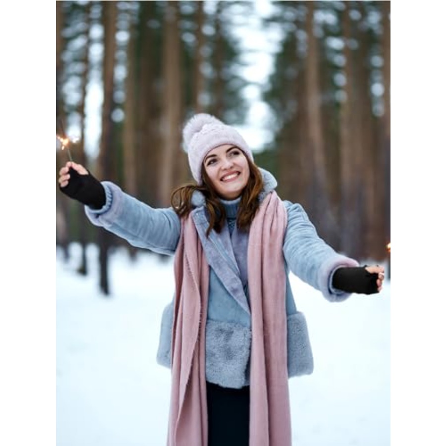 2 Pair Fingerless Gloves Wrist - Fingerless Glove Knit のレビューと価格