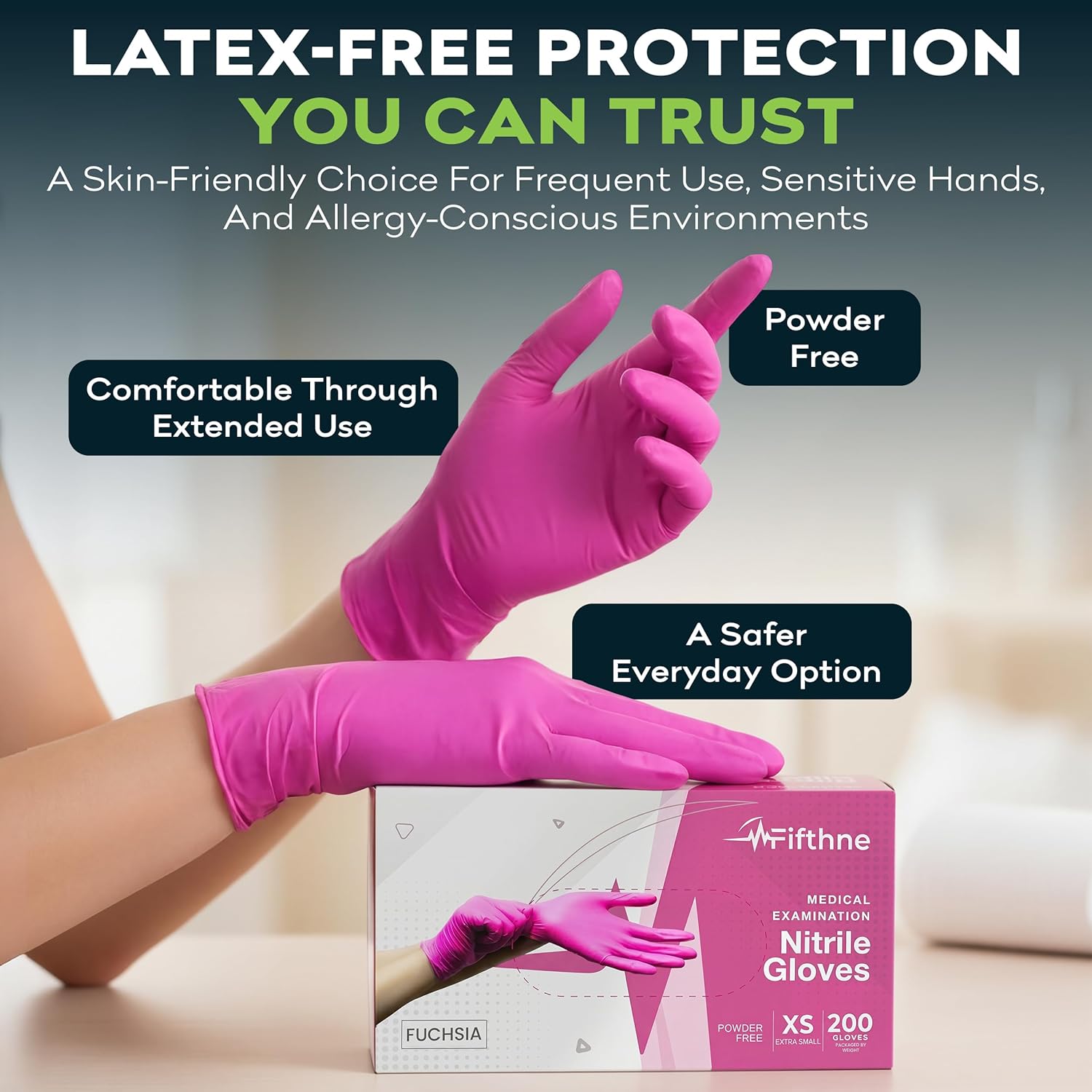 Fuchsia Hot Pink Nitrile Dispo - Exam Glove Nitrile のレビューと価格