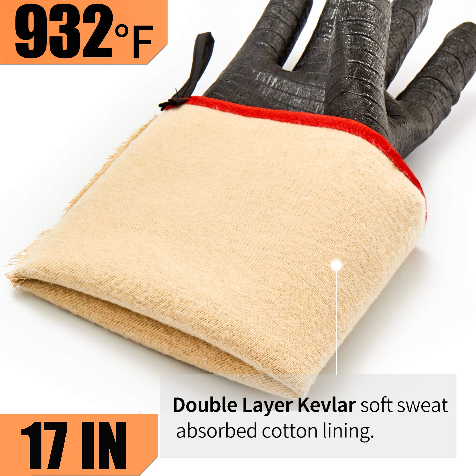 BBQ Gloves 18IN 932℉ Heat Resi - Rubber Glove Cleaning のレビューと価格