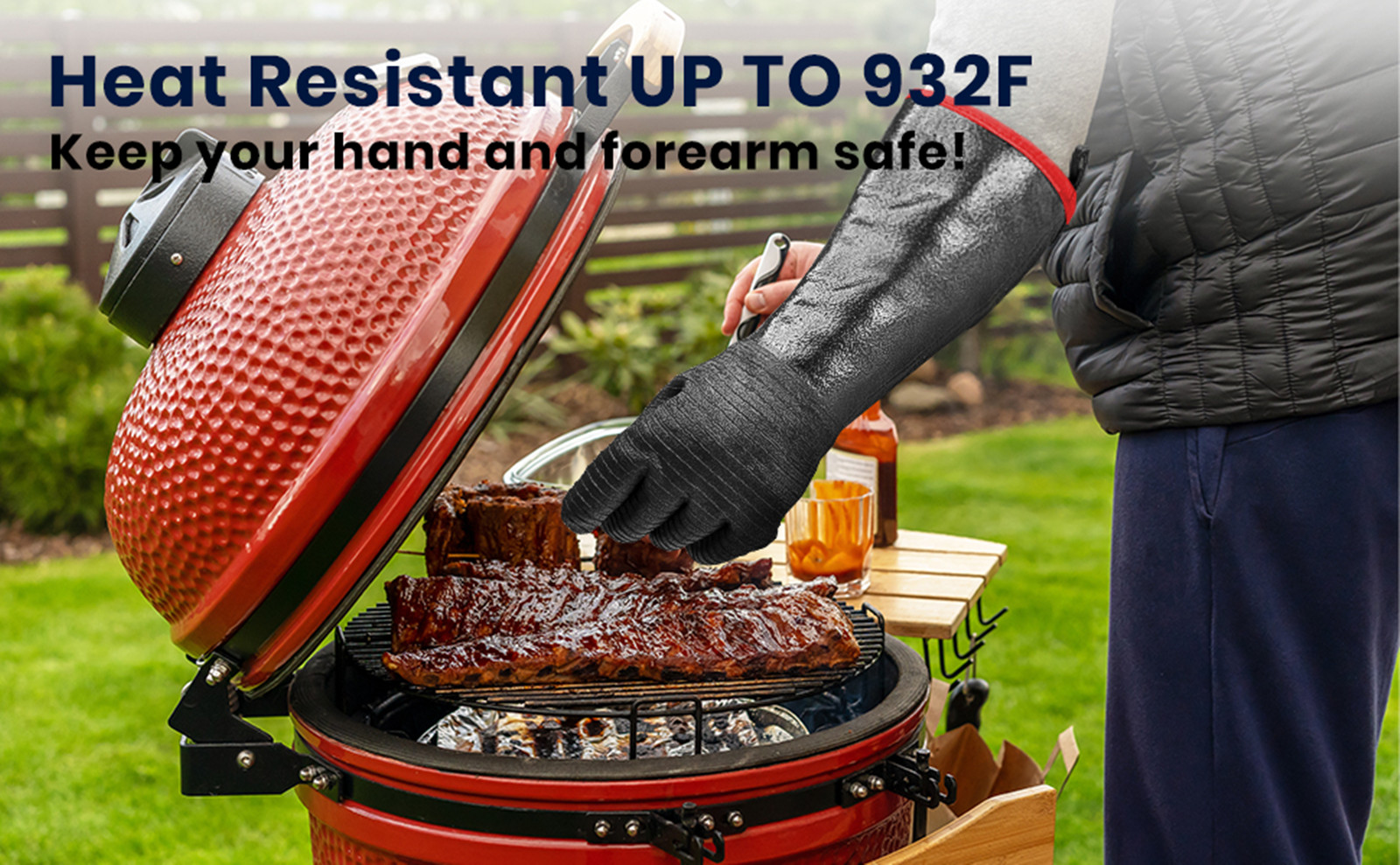 BBQ Gloves 18IN 932℉ Heat Resi - Rubber Glove Cleaning のレビューと価格