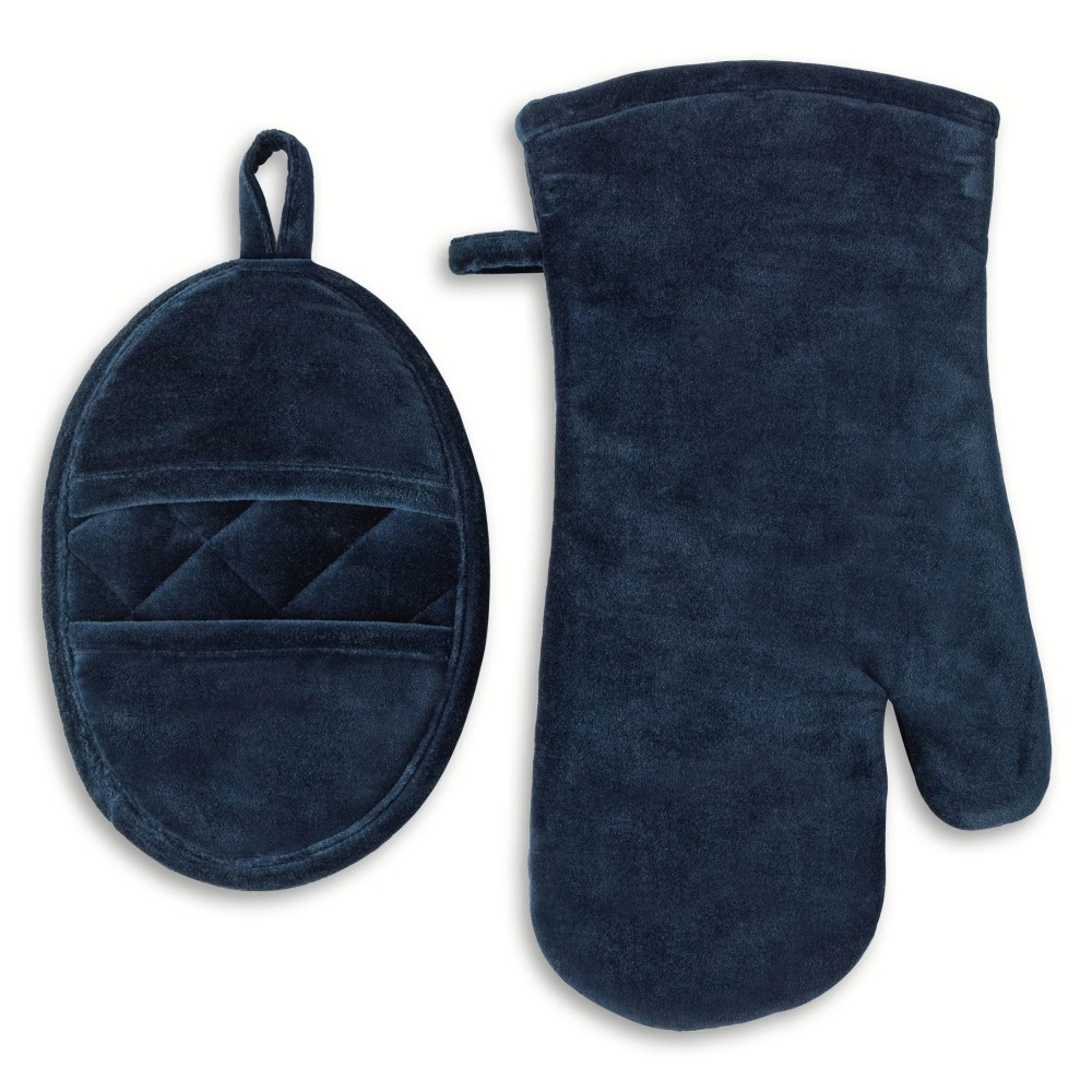 Velvet Blue 2-Piece Kitchen Ov - Heat Resistant Glove のレビューと価格