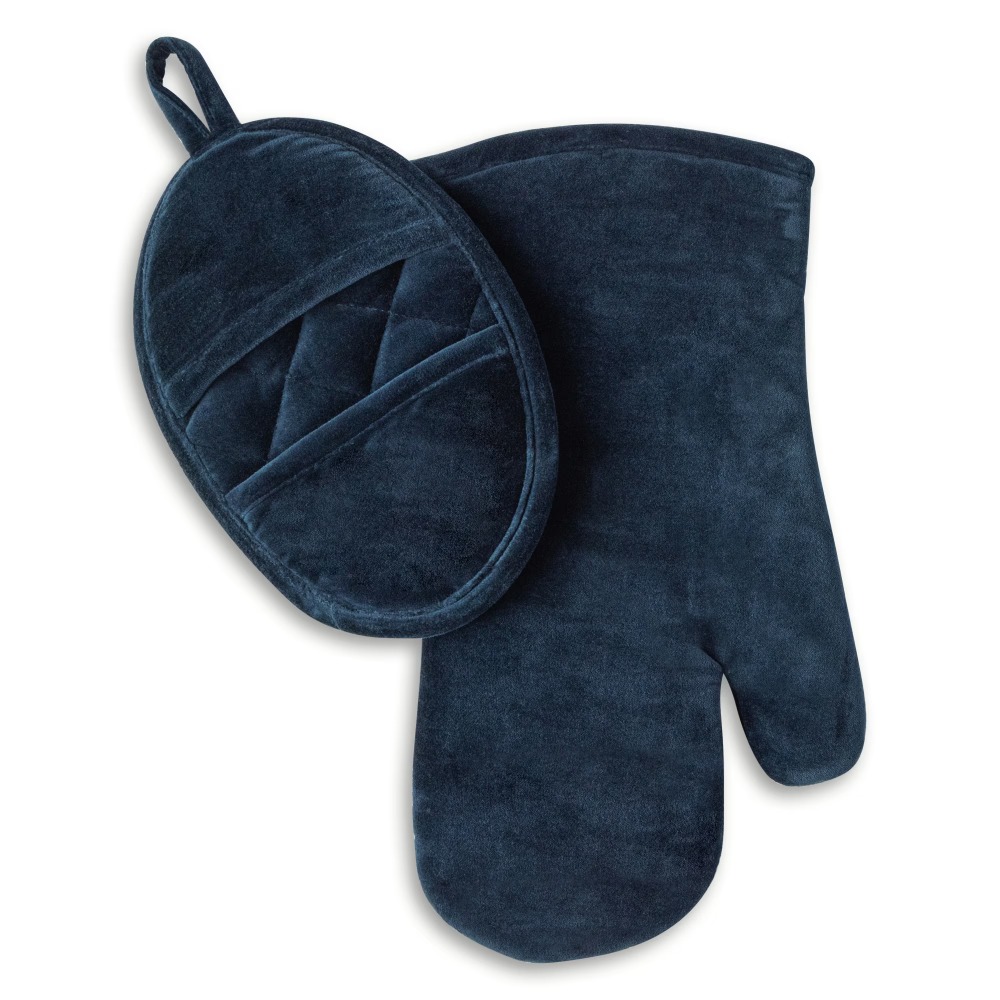 Velvet Blue 2-Piece Kitchen Ov - Heat Resistant Glove のレビューと価格