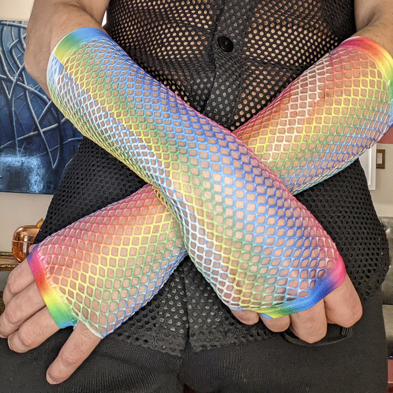 1 Pair Women Long Fishnet Net  - Fingerless Glove Knit のレビューと価格
