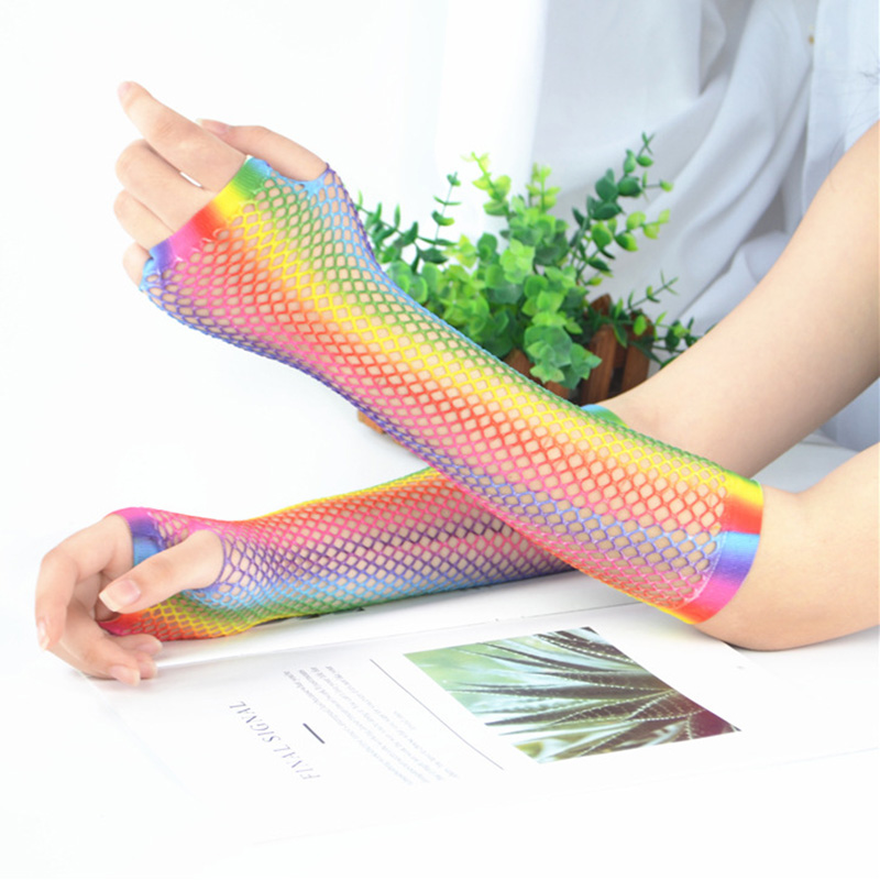 1 Pair Women Long Fishnet Net  - Fingerless Glove Knit のレビューと価格