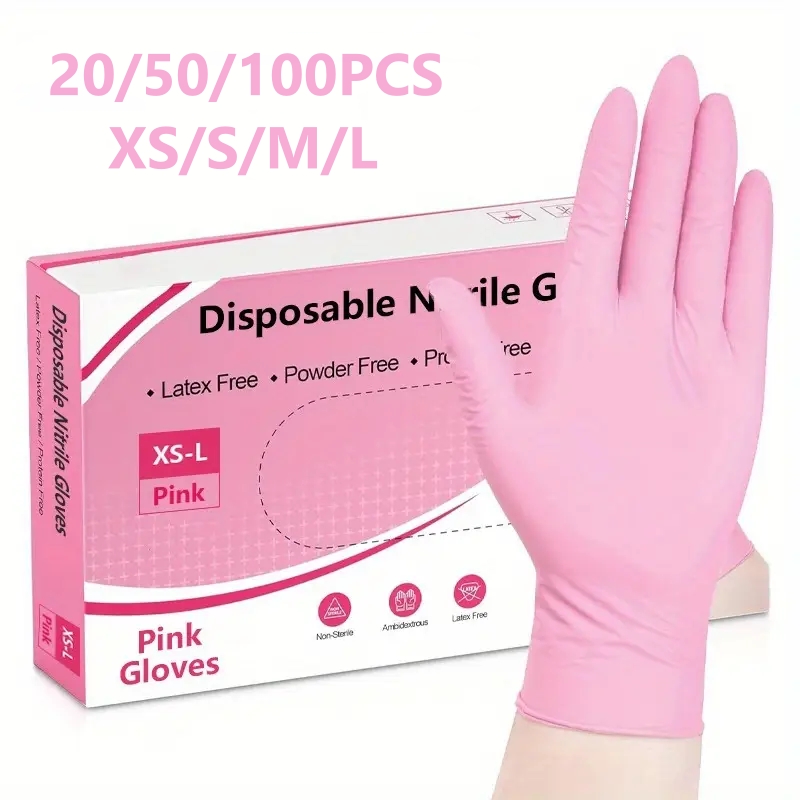 20/50/100PCS Pink Nitrile Disp - Latex Disposable Glove のレビューと価格