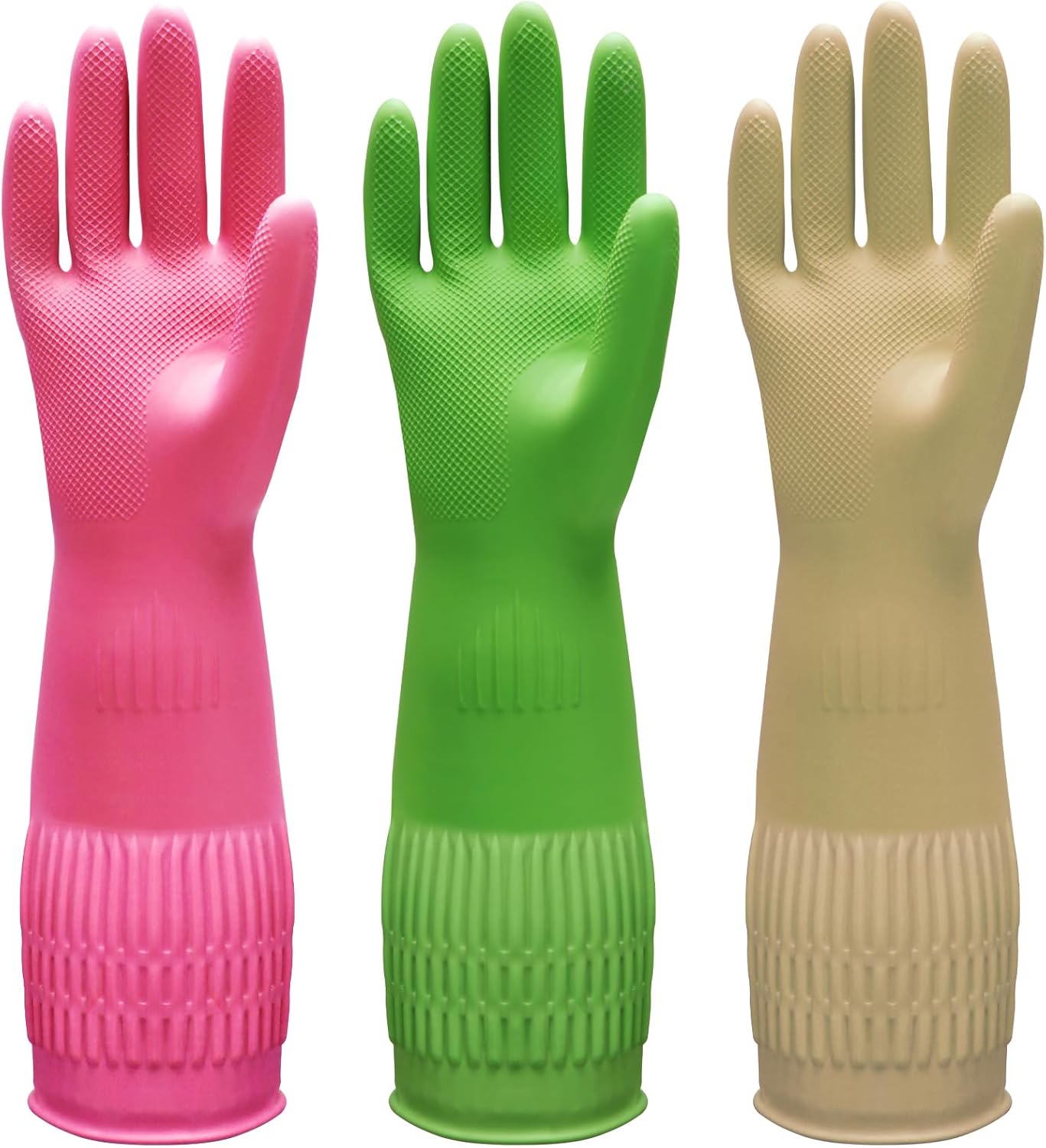 3 Pairs of Rubber Dishwashing  - Rubber Glove Cleaning のレビューと価格