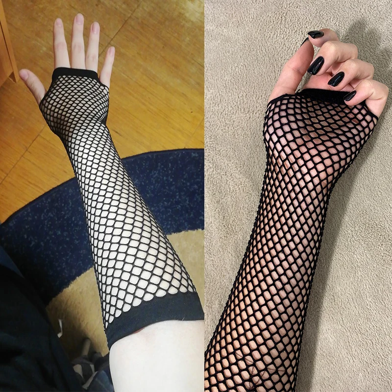 Women Fashion Neon Fishnet Fin - Fingerless Glove Knit のレビューと価格