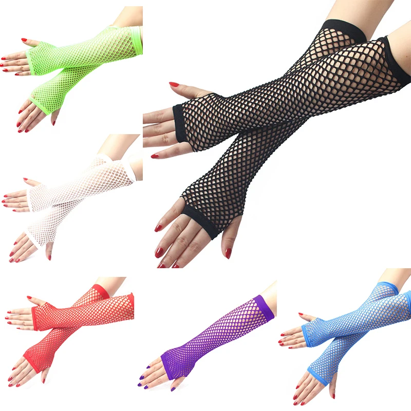 Women Fashion Neon Fishnet Fin - Fingerless Glove Knit のレビューと価格