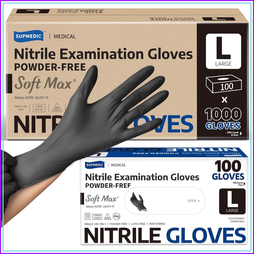 Nitrile Exam Gloves, 1000Pcs L - Exam Glove Nitrile のレビューと価格
